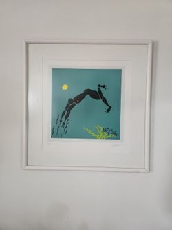 Framed "Arc of a Diver" Limited Edition Lithograph Print Signed by Tony Wright #100/200