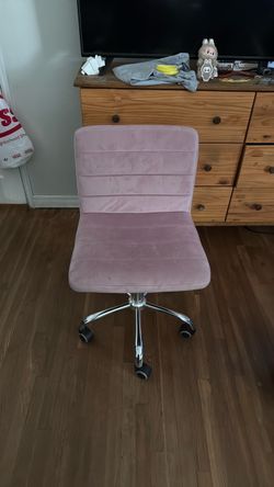 Pink Velvet Armless Office Chair