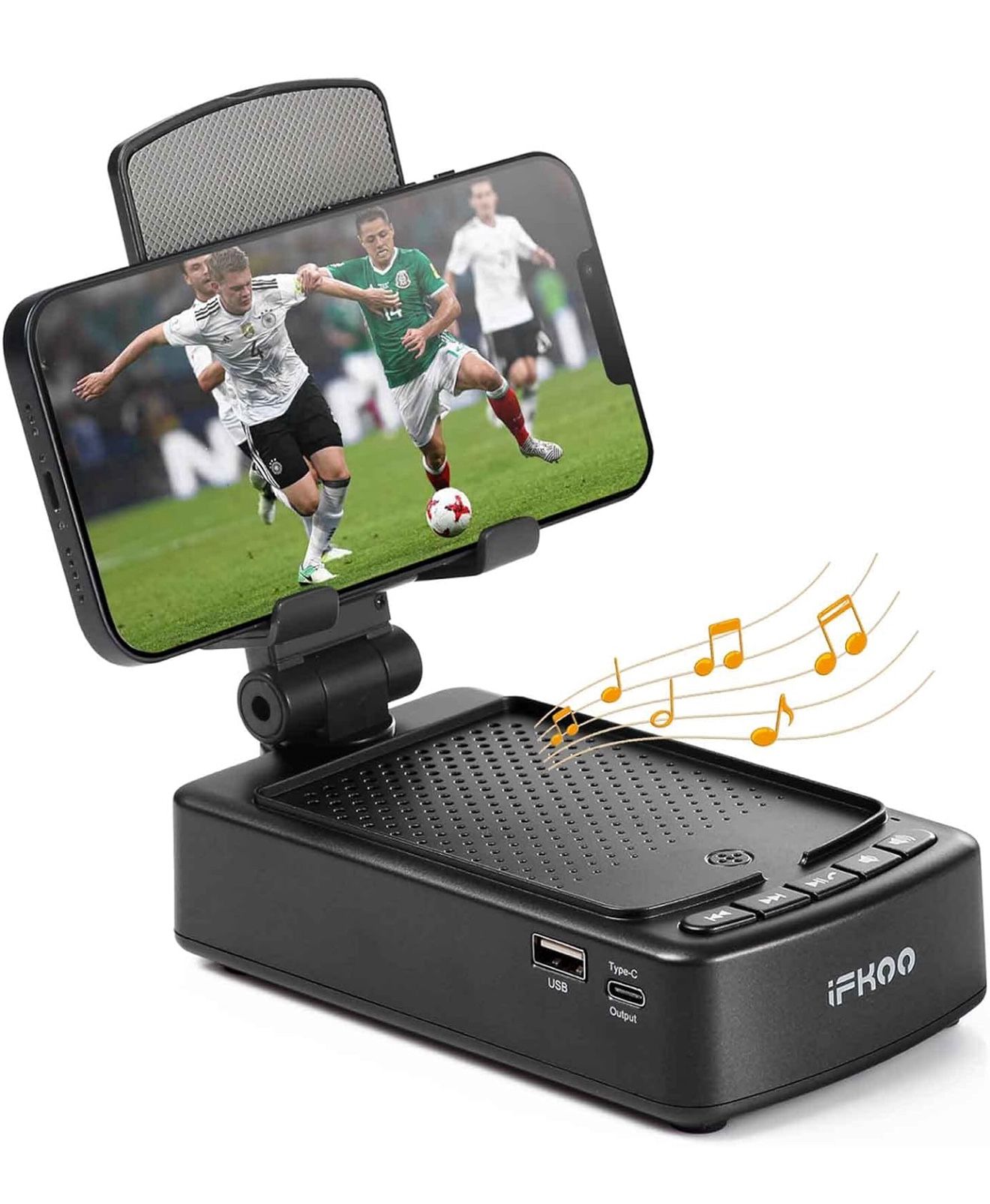 Gifts for Men Women, Phone Stand with Bluetooth Speaker BT5.3, Gifts for Him Dad Who have everything, Phone Holder with Wireless Speaker for iPhone/An