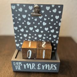 Wedding Countdown With Numbered Blocks And Picture Clip