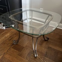 Metal glass Side Table 