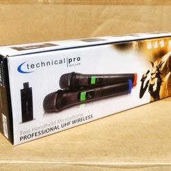 Professional Dual Wireless Microphone System USB Receiver UHF Mic Karaoke Dj Live Vocals 🚨 Payment Options Available 🚨 No Credit Needed 🚨 