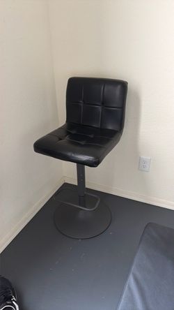 Black Adjustable Bar Stool