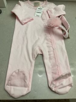 New Baby Girl pink Outfit with New Bib