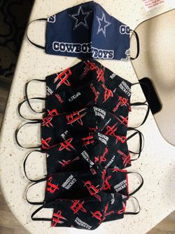 Houston Rockets, Dallas Cowboys masks
