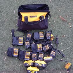 Two Dewhalt Chargers and 4 Batteries in Good Condition 