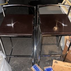 Brown Leather Bar Stools