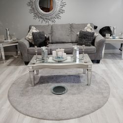 Ashley Gray Loveseat Sofa Tables Hutch