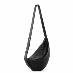 NWT The Sak Tess LARGE Sling Leather Bag | Crescent Crossbody Bag Black