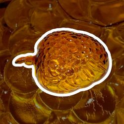 Vintage Indiana Glass Amber Grape Pattern Fruit Bowl