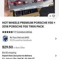HOT WHEELS PREMIUM PORSCHE 935 + 2018 PORSCHE 935 TWIN PACK
