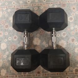 Urethane Hexagon Dumbbells-70lbs Cash Only 