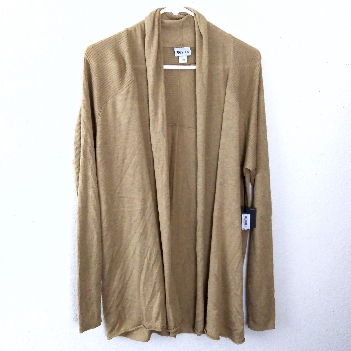 NWT women's STYLUS open knit cardigan cotton blend Size Large