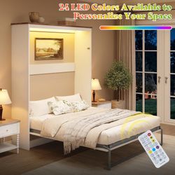 Queen Sized Murphy Bed White