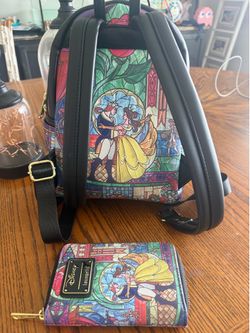 Beauty and the beast lounge fly mini backpack and matching wallet