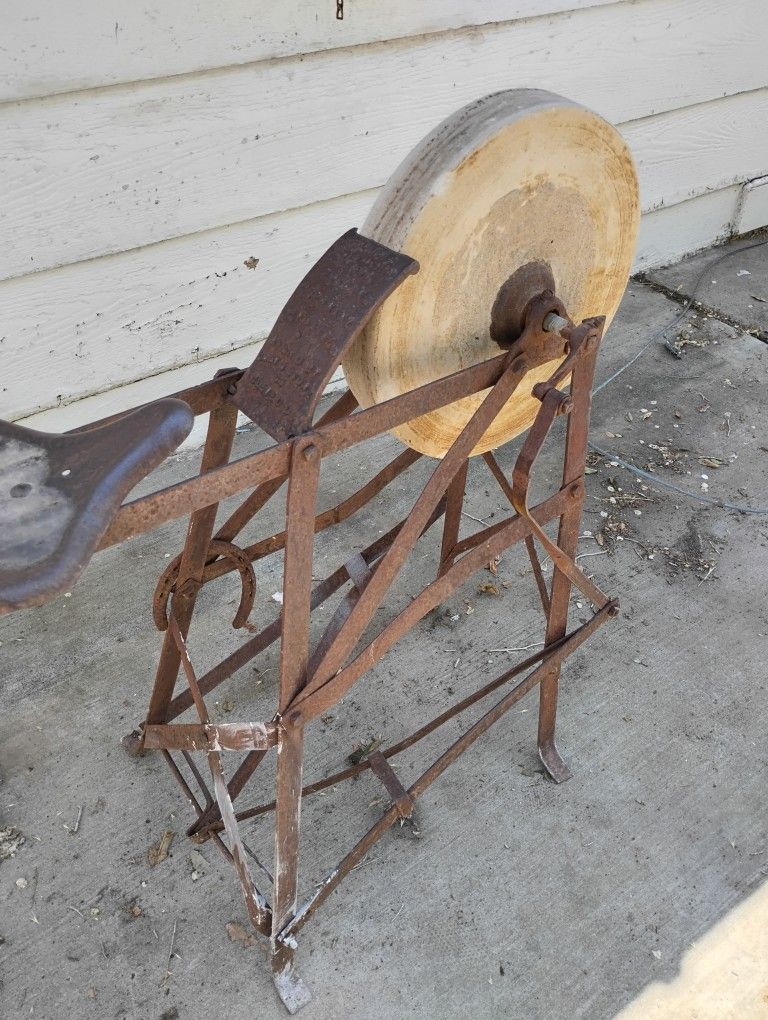 Antique 'Pedal Assisted' Grinding Wheel