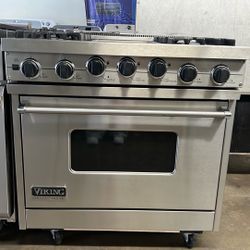 VIKING 36”WIDE DUAL FUEL RANGE STOVE STAINLESS STEEL 