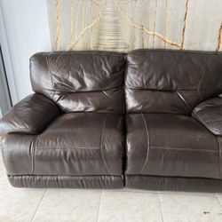Reclining Leather Couch 