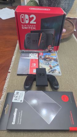 Nintendo switch 2 with two games