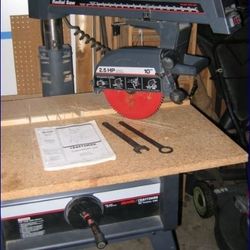 Craftsman 10" radial arm saw & accessories
