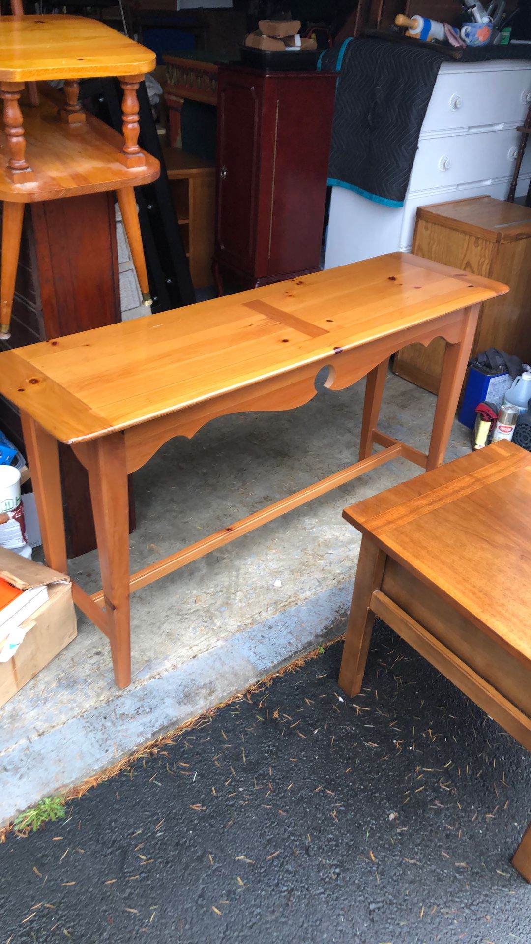 Entryway couch table USA solid wood