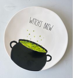 Rae Dunn Halloween WITCH’S BREW CAULDRON Dinner Plate 11" Serving Platter DECOR