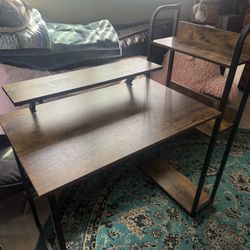Wooden Multi Shelf Desk