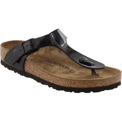 Women’s Birkenstock Gizeh Black Patent Thong Sandals Size 7 NEW