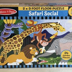 Melissa And Doug Safari Social Floor Puzzle - 24 Pieces-Pre-Owned🔴Read Full Description Below🔴