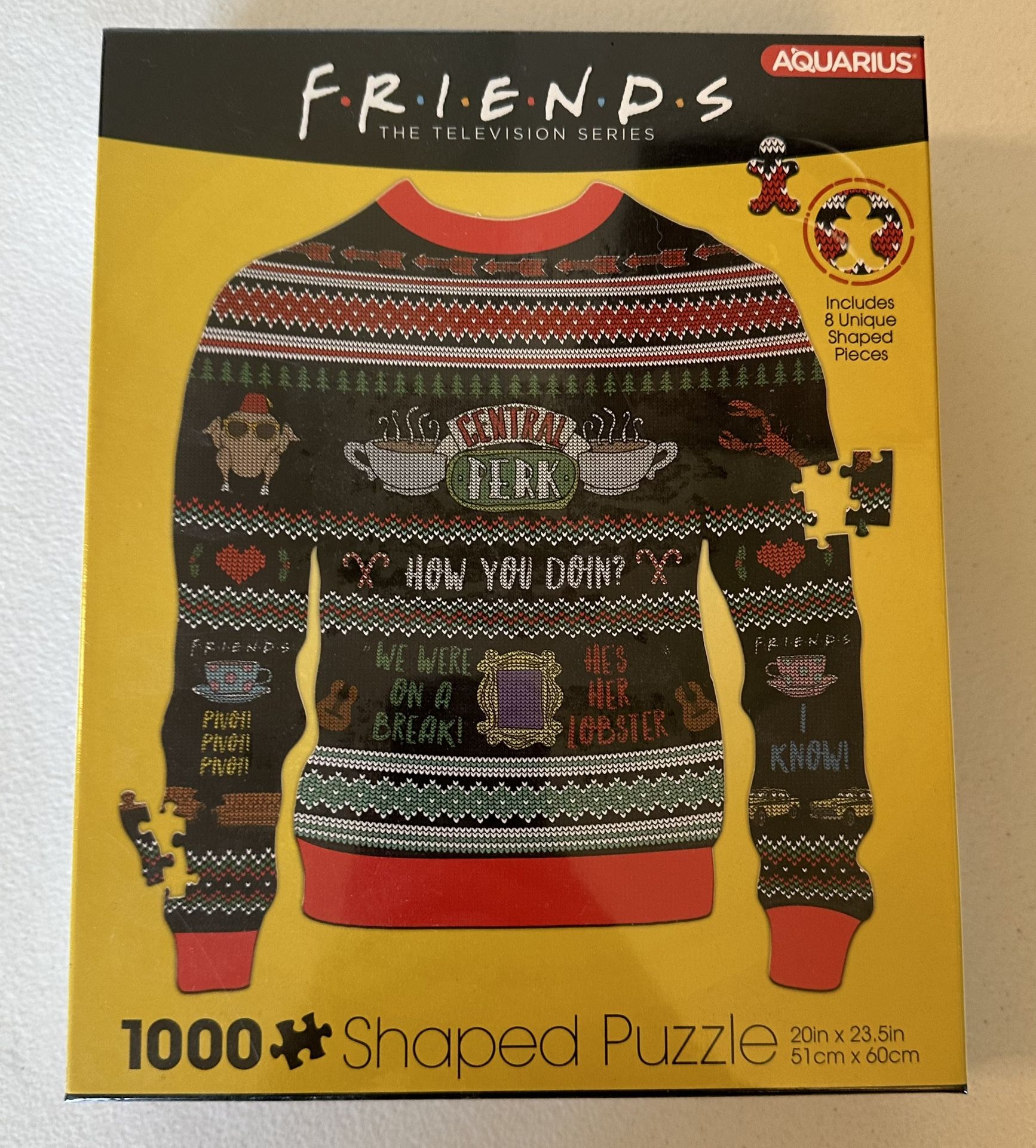 AQUARIUS - Friends TV Series Ugly Christmas Sweater Shaped 1000 Piece Jigsaw Puzzles
