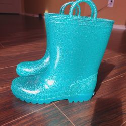 Girls Glitter Rain Boots Size 3