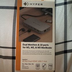 HyperDrive 10-Port Dual HDMI USB-C Hub — Brand New, Sealed