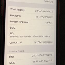 iPhone 12 64 Gb Unlocked Red 96% Battery Health