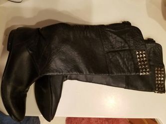 Ladies Very Volitile leather over the knee black boots sz 8.5