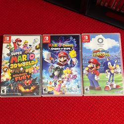Nintendo Switch Games, Super Mario 3D World, Mario + Rabbids, Mario & Sonic Olympic Games 