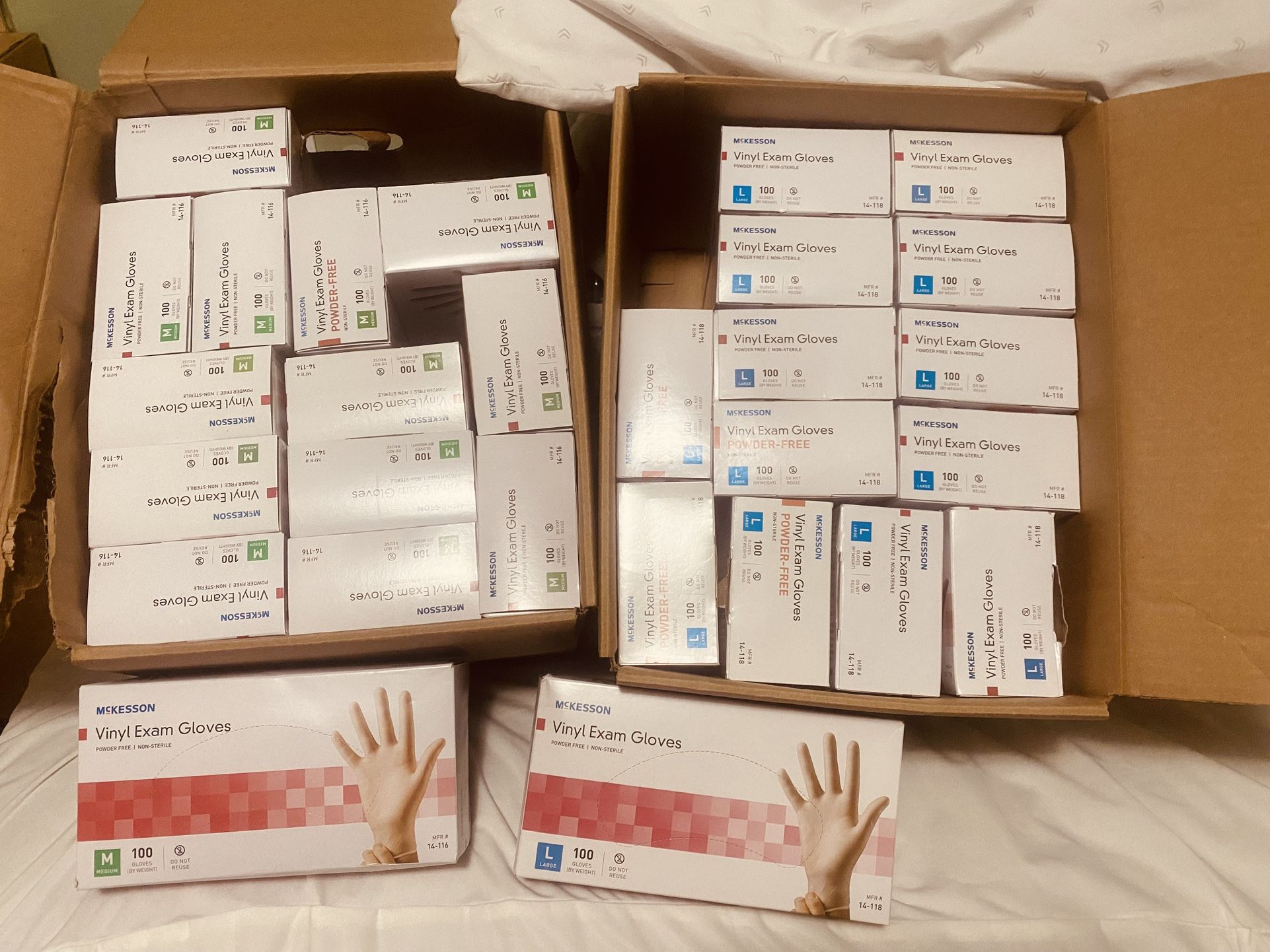 😍😍😍20 boxes for 100!!!👏—single boxes of each size- each box has 100 single gloves--medical grade powder free gloves. —Guantes grado médico—(each