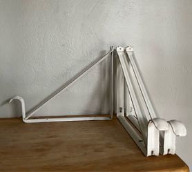 Like New  3 White Heavy-Duty Shelf Bracket and Rod Support