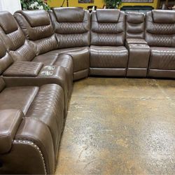 Leather Recliner Sectional ((( No Credit Check)))