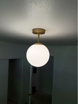 Globe Ceiling Light With Glass Shade