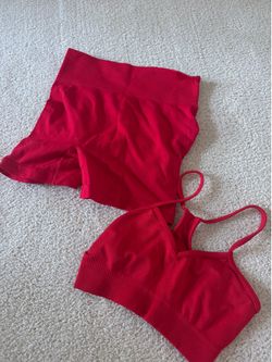 Prozis Red Workout Set Size Small For Women Top And Bottom