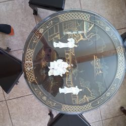 Oriental Coffee Table With Four Stools
