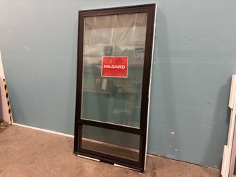 NEW! MILGARD 68×35 Black and White Vinyl Vertical Sliding Window