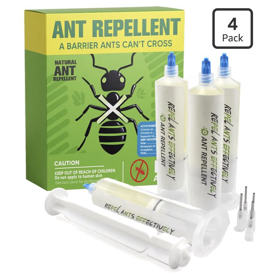 Ant Repellent for Indoor and Outdoor Use, Natural Ingredients,Safe for People, Pets, and Plants,Easy to Apply - 4P