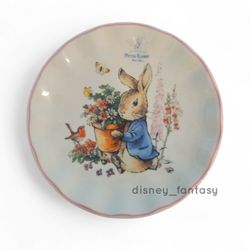 Beatrix Potter Peter Rabbit Easter Salad Plate Scalloped Pink Trim Floral