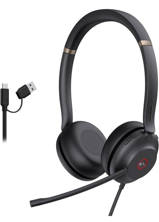 USB Headset with Noise Cancelling Microphone,Wired Headset for PC Laptop,Teams