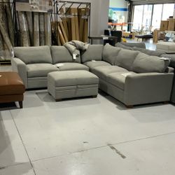 Langdon Fabric Sectional With Storage Ottoman