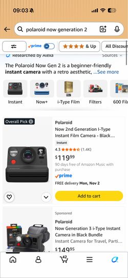 Polaroid now instant camera generation 2