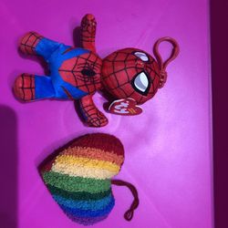 Cute Spider Man And Rainbow Heart