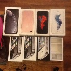 Tons of old used iPhone's, iPhone accessories, earbuds/phones, iPhone cases, and other random adaptions.