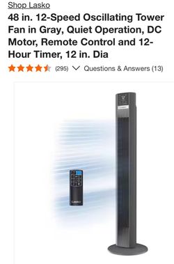 Lasko 48in Oscillating Tower Fan with Remote